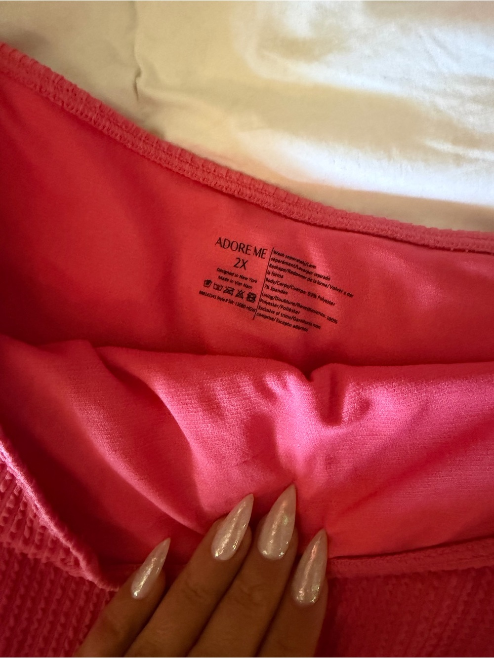 Adore Me Raspberry Pink Textured Support Bikini Set - Picture 6 of 7